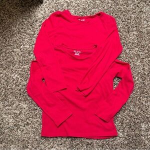 2 Vibrant red long sleeve shirts